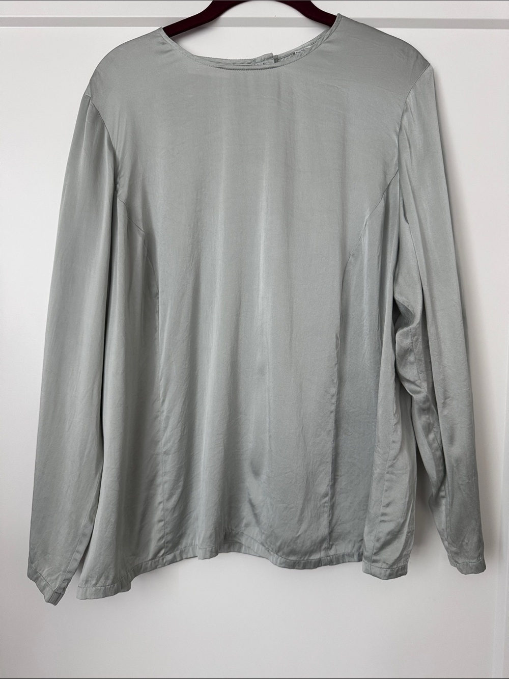 Liz Claiborne Long Sleeve Silk Shirt in Light Mint Green
